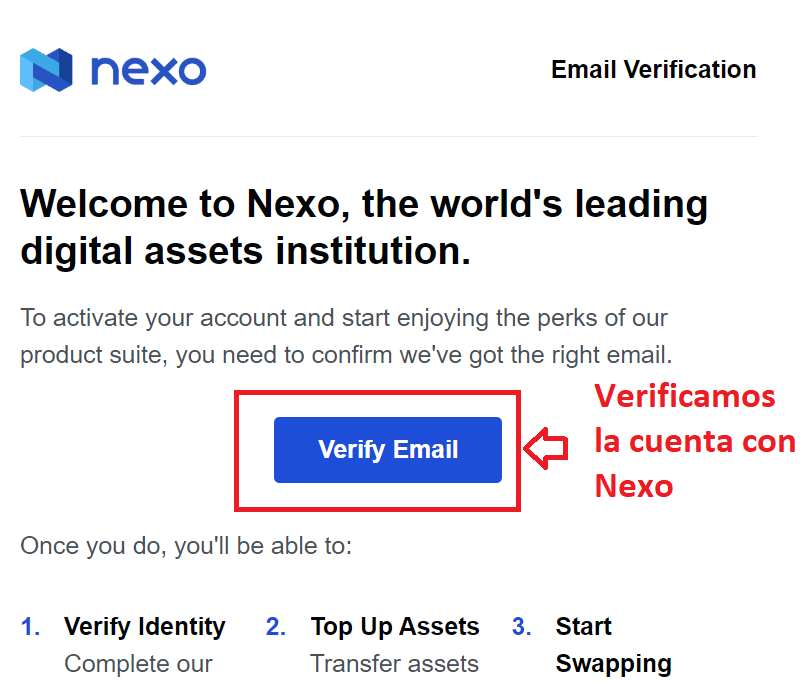 Abrir una cuenta en Nexo